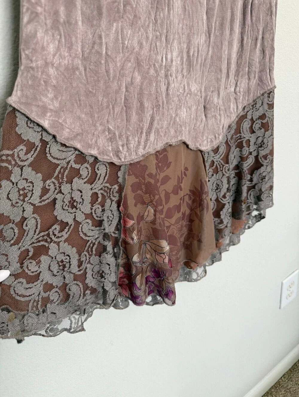 Macetate Vintage WhimsyGoth Lace Long Skirt Made in USA - Picture 2 of 6
